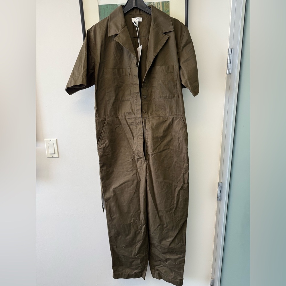 COS Utility Boilersuit / Jumpsuit — Olive Green Short Sleeve Romper Size Large